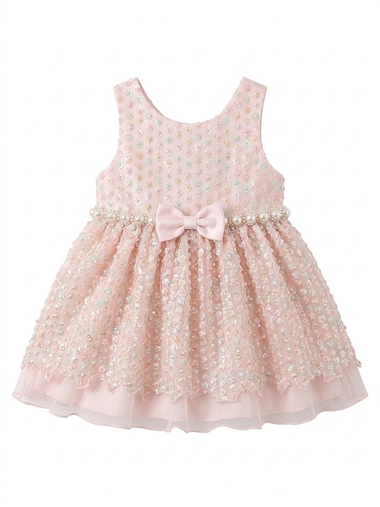 American Princess Other - :
Pink Baby Girl Party Dress 24M | Sparkly Tulle Dress with Bow & Pearls
